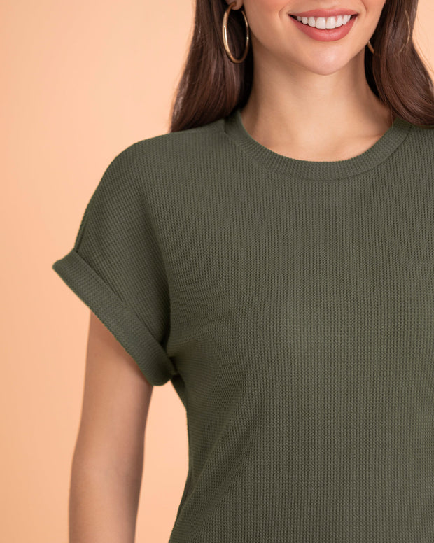 Camiseta manga corta con textura