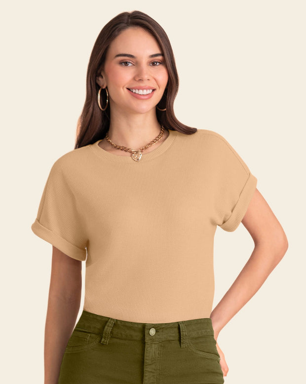 Camiseta manga corta con textura