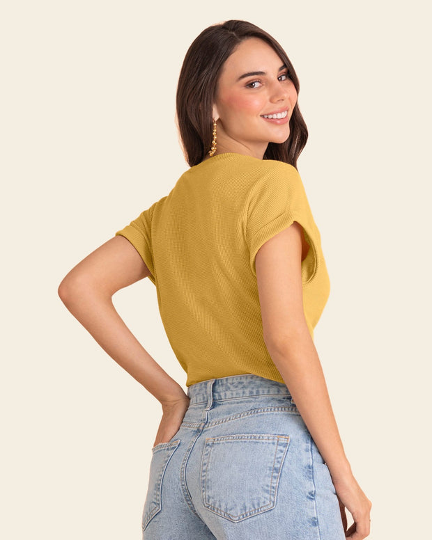 Camiseta manga corta con textura