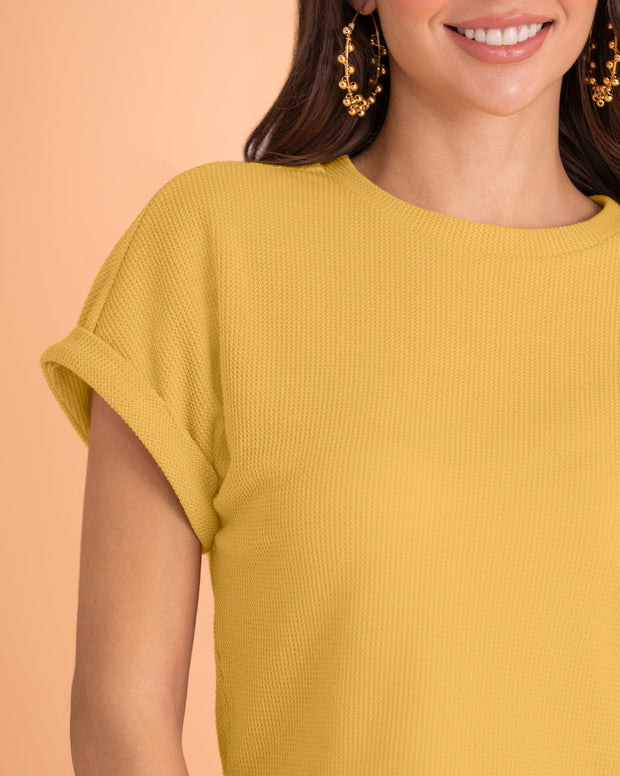 Camiseta manga corta con textura