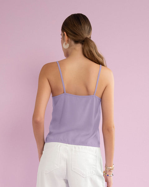 Blusa tiritas con escote en V y bolero frontal#color_424-lila-medio