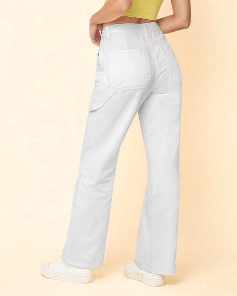 Jeans bota recta con bolsillos y pretina funcional#color_000-blanco