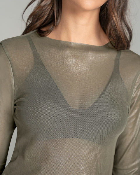 Camiseta manga larga en transparencia con efecto brillo#color_172-verde