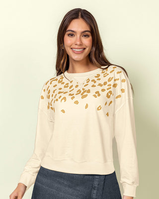 Buzo cuello redondo con detalle triangular en rib#color_808-marfil