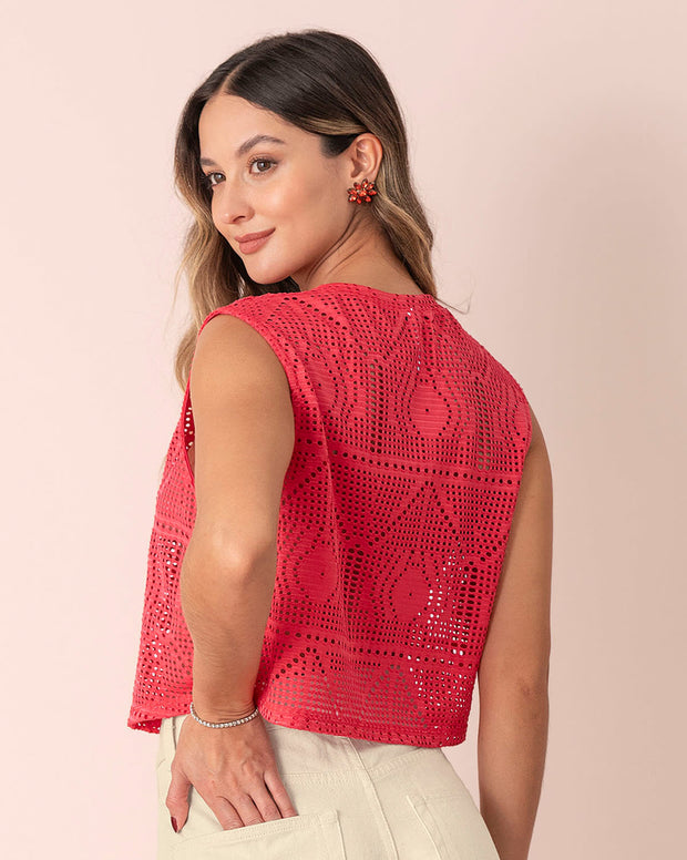 Camiseta crop top manga sisa con transparencia