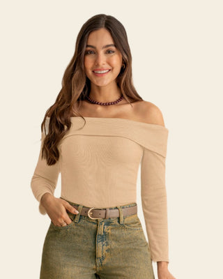 Camiseta strapless manga larga#color_c54-arena