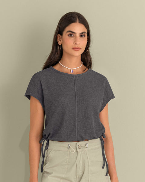Camiseta manga corta silueta boxy#color_706-gris