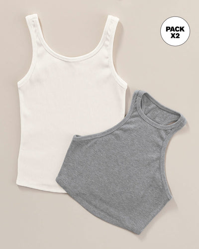 Pack x2 Camiseta + Crop top#color_s03-blanco-gris