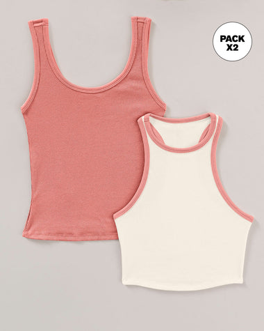 Pack x2 Camiseta + Crop top#color_s04-rosado-marfil