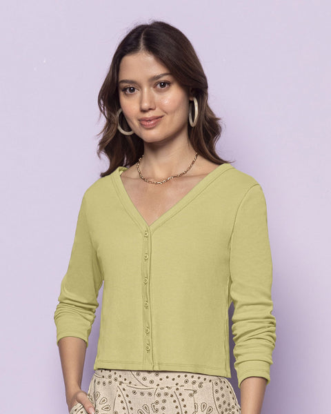 Camiseta manga larga con botones funcionales en frente#color_c50-verde-claro