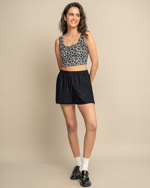 Short corto de silueta amplia para mujer#color_700-negro