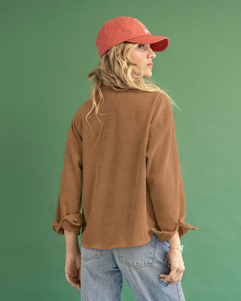 Chaqueta en tela tipo corduroy#color_084-arena-osc