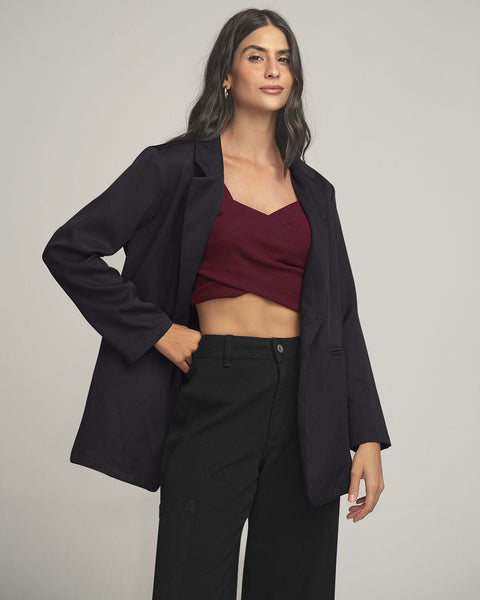 Blazer manga larga con un botón#color_700-negro