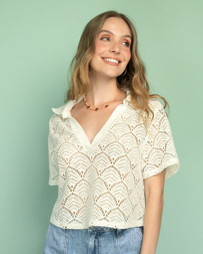Camiseta en tela con textura#color_018-marfil
