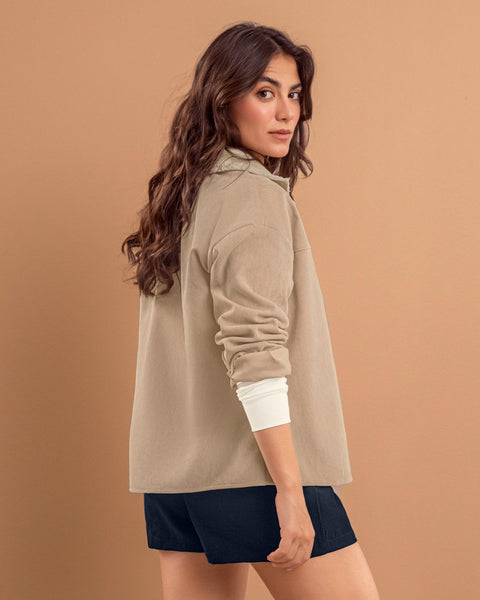 Chaqueta de corduroy y cuello ovejero#color_084-arena-blanco