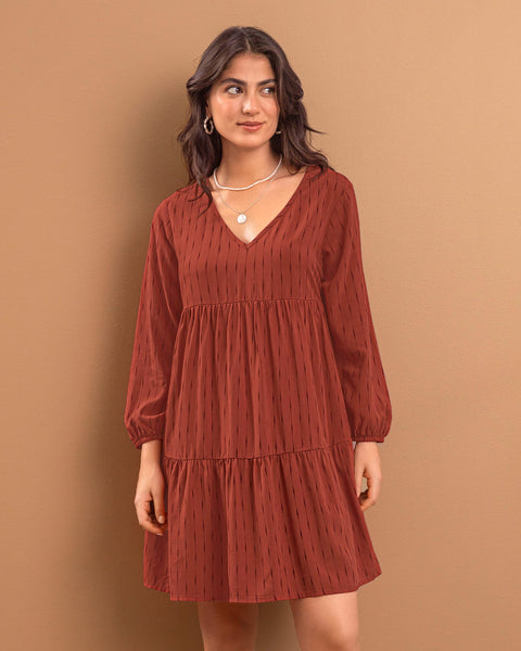 Vestido con corte tipo farol#color_349-vinos