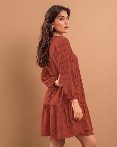 Vestido con corte tipo farol#color_349-vinos