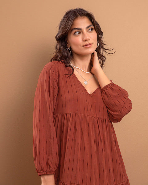 Vestido con corte tipo farol#color_349-vinos