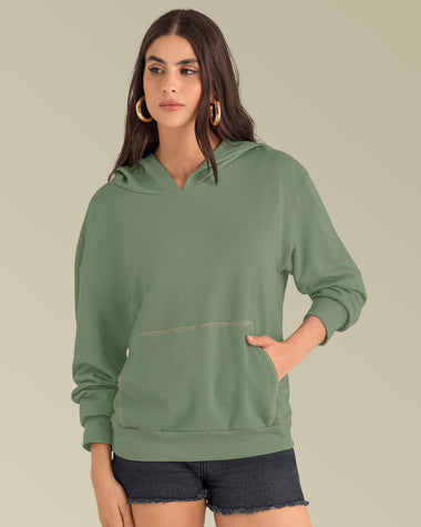 Buzo con bolsillo tipo canguro y capucha#color_171-verde-claro-militar