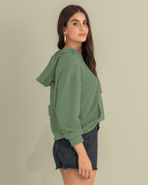 Buzo con bolsillo tipo canguro y capucha#color_171-verde-claro-militar