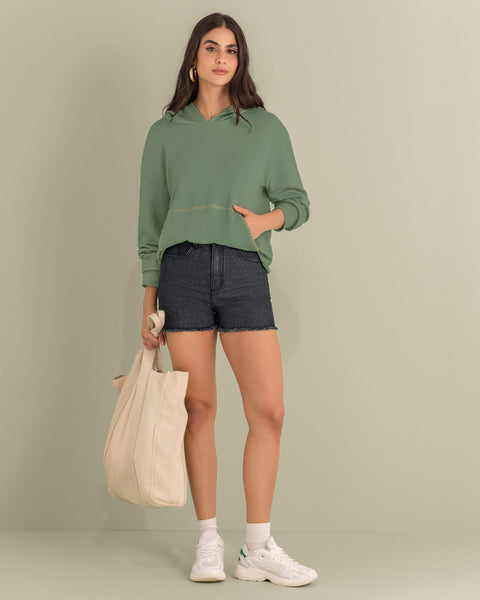 Buzo con bolsillo tipo canguro y capucha#color_171-verde-claro-militar