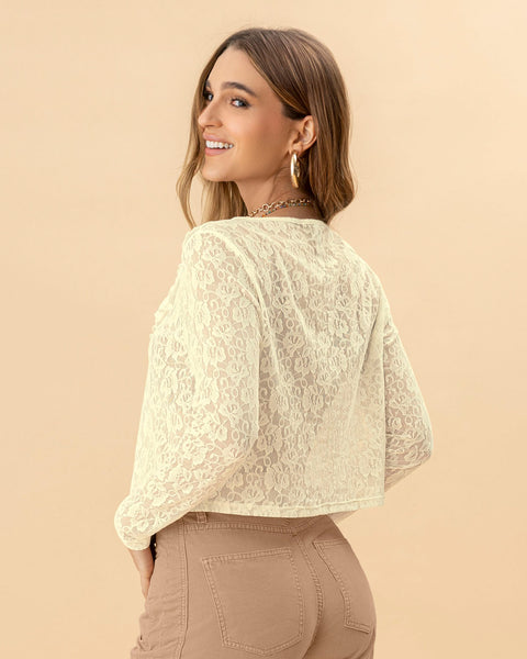 Blusa en blonda tipo encaje con boleros en frente#color_018-marfil