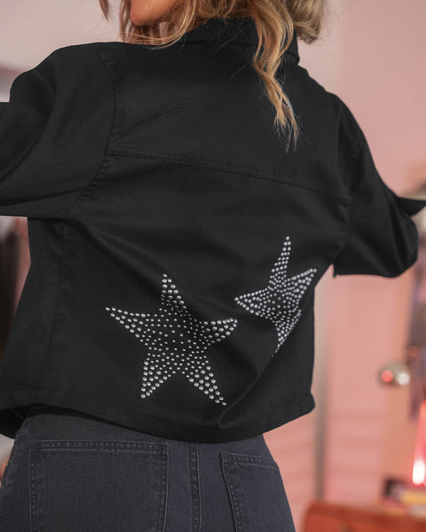 Blusa manga larga en tela tipo satín