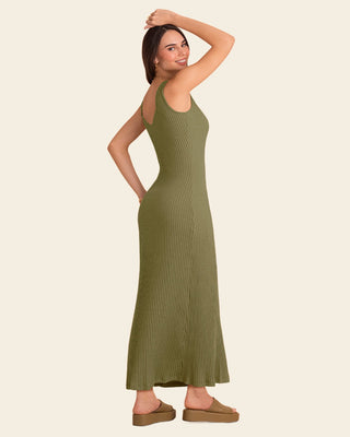 Vestido manga sisa doble escote#color_c48-verde-oliva
