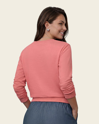 Buzo cuello redondo con detalle bordado en frente#color_c53-rosado