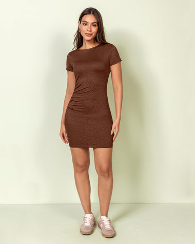 Vestido corto con acabado animal print#color_a72-cafes