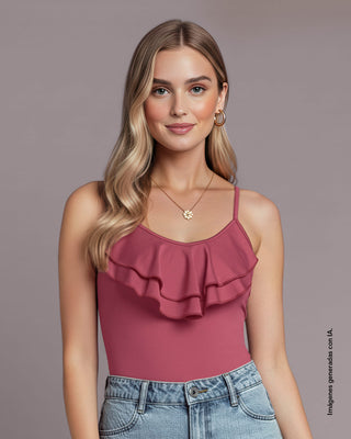 Blusa de tiritas con boleros en frente#color_c31-rosado