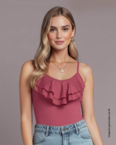 Blusa de tiritas con boleros en frente#color_c31-rosado