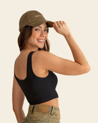 Crop top acanalado con escote asimétrico#color_700-negro