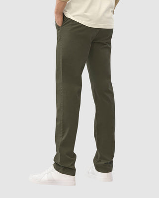 Pantalón bota recta en drill de tacto suave stretch#color_605-verde