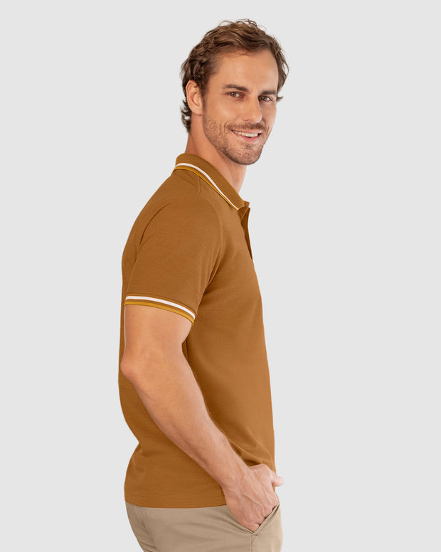 Camiseta tipo polo con cuello y mangas tejidas