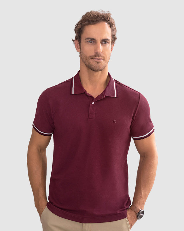 Camiseta tipo polo con cuello y mangas tejidas