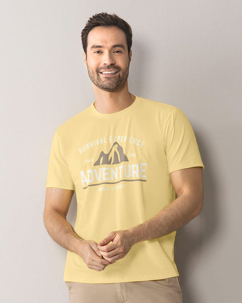 Paquete x 2 camisetas cuello redondo para hombre#color_993-amarillo-y-cafe