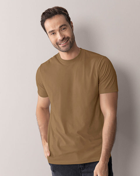 Paquete x 2 camisetas cuello redondo para hombre#color_993-amarillo-y-cafe