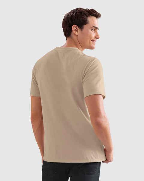 Paquete x 2 camisetas cuello redondo para hombre#color_995-verde-arena