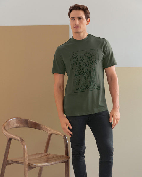 Paquete x 2 camisetas cuello redondo para hombre#color_995-verde-arena