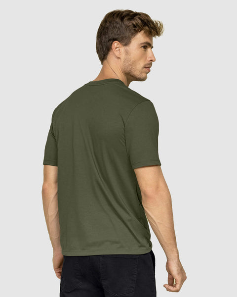 Camiseta manga corta con logo bordado en frente#color_601-verde-militar