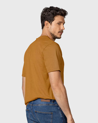 Camiseta manga corta con logo bordado en frente#color_c19-mostaza