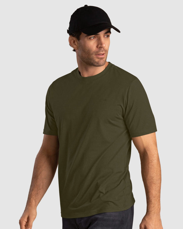 Camiseta manga corta con logo bordado en frente