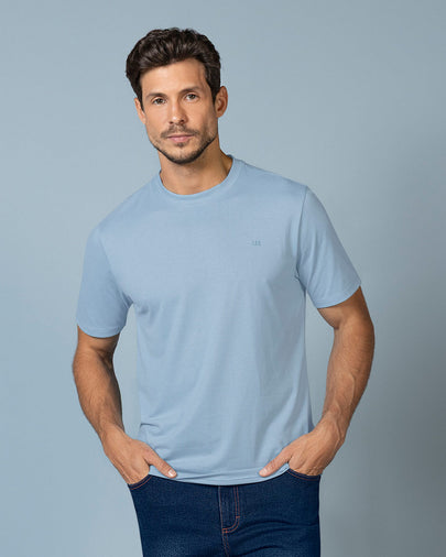 Camiseta manga corta con logo bordado en frente#color_c67-azul