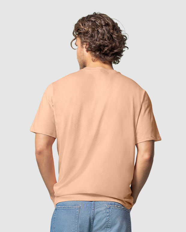Camiseta manga corta con estampado localizado y cuello redondo#color_279-coral-claro