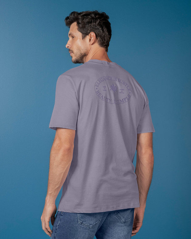 Camiseta manga corta con estampado localizado y cuello redondo