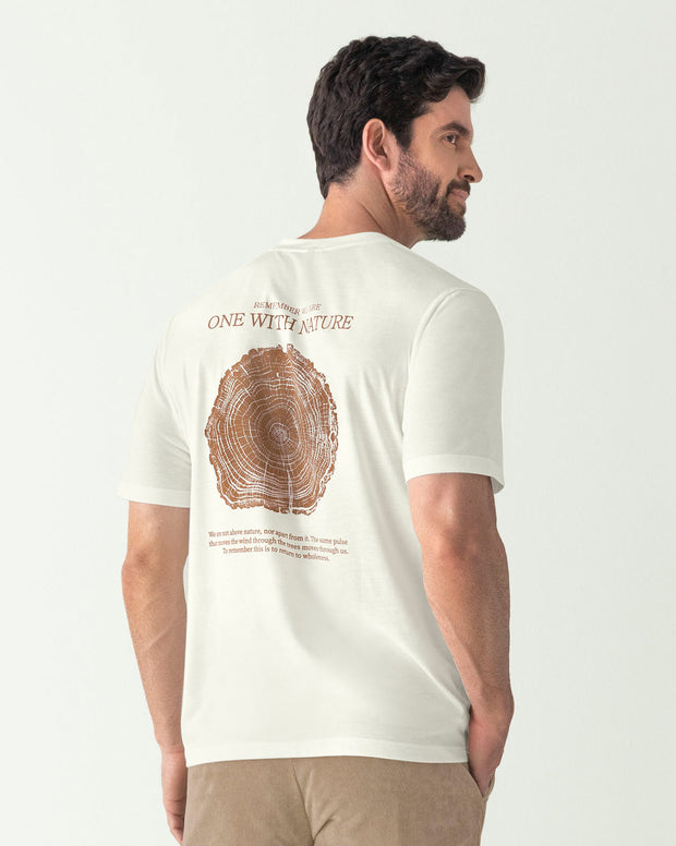 Camiseta manga corta con estampado localizado y cuello redondo