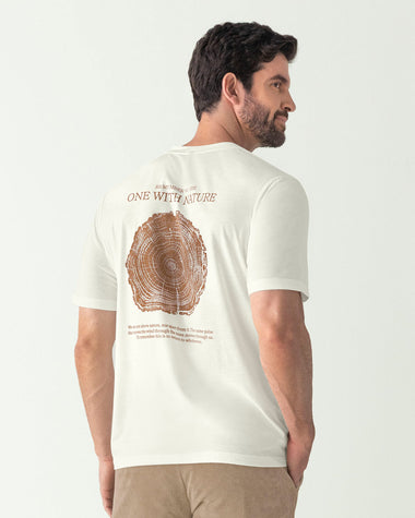 Camiseta manga corta con estampado localizado y cuello redondo#color_812-marfil
