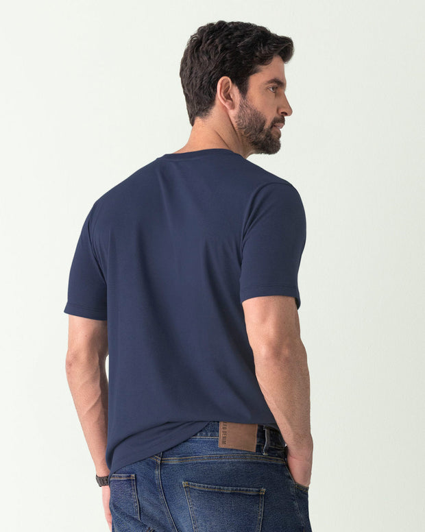 Camiseta manga corta con estampado localizado y cuello redondo