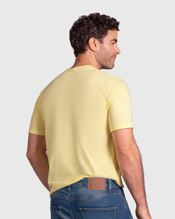 Camiseta manga corta con estampado localizado y cuello redondo#color_c72-amarillo-claro
